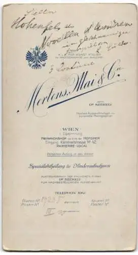 Fotografie Mertens Mai & Cie., Wien, Portrait Stella Hohenfels in Novella d`Andrea, Freifrau Hohenfels-Berger
