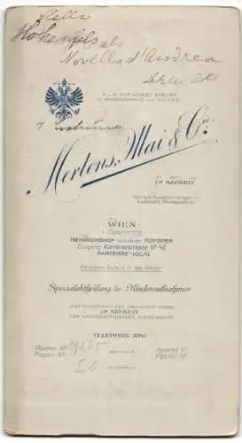 Fotografie Mertens Mai & Cie., Wien, Stella Hohenfels Freifrau Hohenfels-Berger im Stück Novella d`Andrea