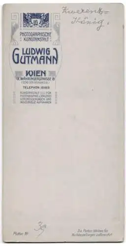 Fotografie L. Gutmann, Wien, Schauspieler Mizzi Zwerenz und Josef König