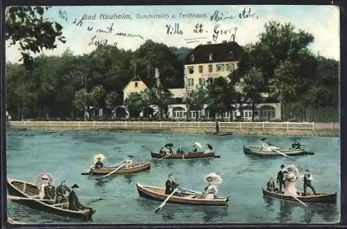 AK Bad Nauheim, Gondelteich und Teichhaus