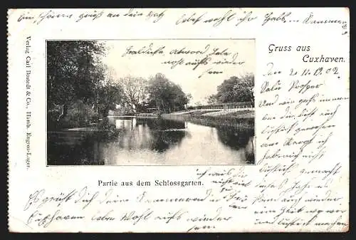 AK Cuxhaven, Partie aus dem Schlossgarten