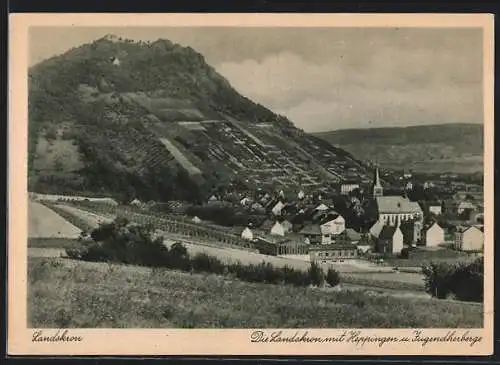 AK Heppingen, Ortsansicht mit Jugendherberge und Landskron