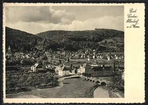 AK Bad Sooden-Allendorf, Ortsansicht gegen die Berge