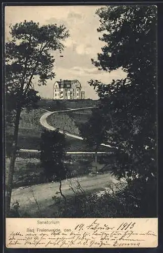 AK Bad Freienwalde, Blick zum Sanatorium