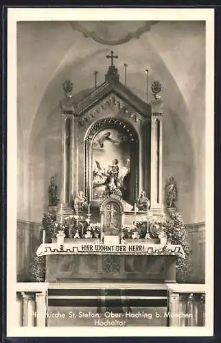 AK Ober-Haching b. München, Hochaltar in der Pfarrkirche