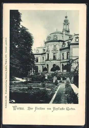 AK Worms, der Freiherr von Heyl'sche Garten