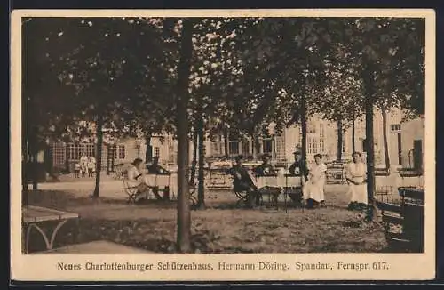 AK Berlin-Spandau, Restaurant Neues Charlottenburger Schützenhaus, Inh. Hermann Döring
