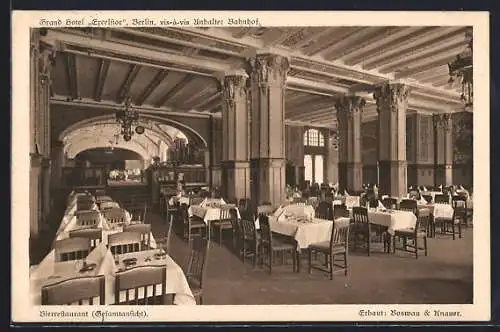 AK Berlin-Kreuzberg, Grand Hotel Exelsior am Anhalter Bahnhof, Restaurant