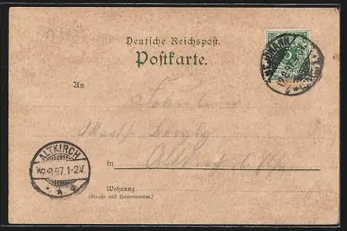 Lithographie Saarbrücken-St. Johann, Totalansicht, Ehrenthal, Spichernberg