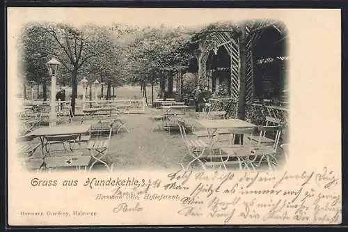 AK Berlin-Grunewald, Gasthaus Hundekehle - Gartenansicht