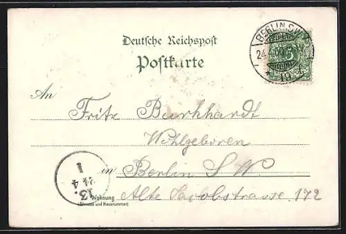 Lithographie Berlin, Restaurant Friedrichshof an der Friedrichstrasse, Garten und Speisesaal