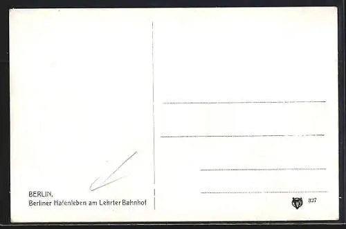 AK Berlin-Tiergarten, Hafenleben am Lehrter Bahnhof, Lastkähne
