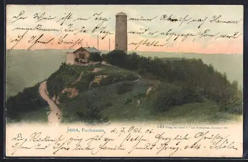 AK Jena, Fuchsturm mit Gasthof