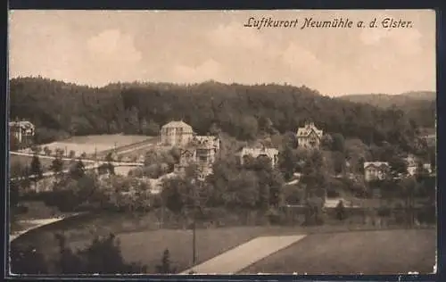 AK Neumühle a. d. Elster, Teilansicht vom Luftkurort