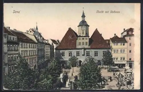 AK Jena, Markt mit Rathaus