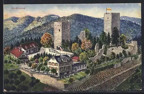 AK Alt-Windeck, Burgruine und Gasthof