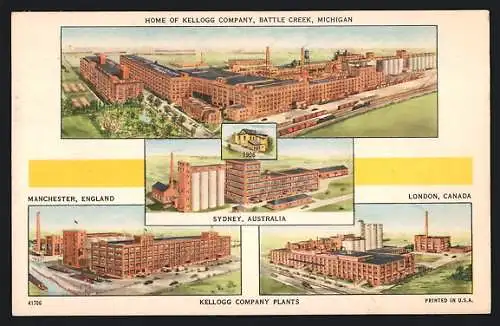AK Battle Creek, MI, Home of Kellogg Company, Kellogg Company Plants