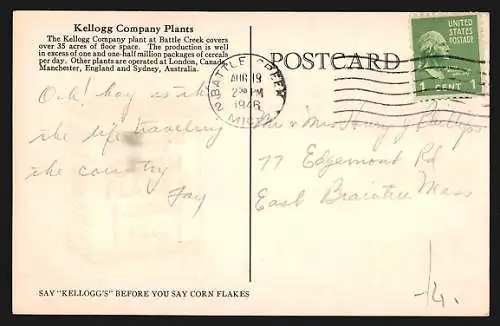 AK Battle Creek, MI, Home of Kellogg Company, Kellogg Company Plants