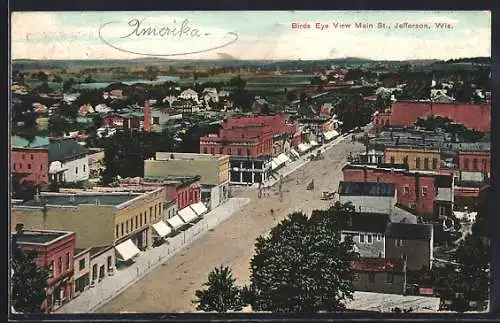 AK Jefferson, WI, Birds Eye View Main Street