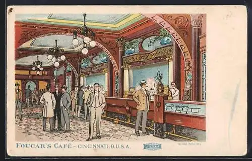 Lithographie Cincinnati, OH, Foucar`s Cafe