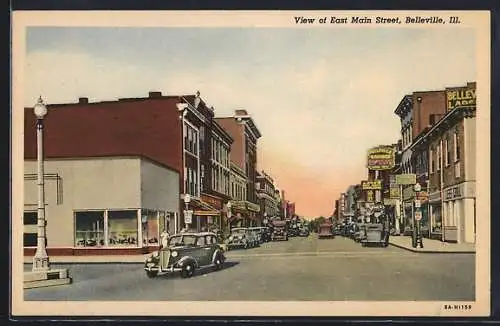 AK Belleville, IL, View of East Maoin Street
