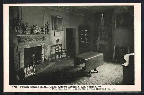 AK Mt. Vernon, VA, Washington`s Mansion, Family Dining Room