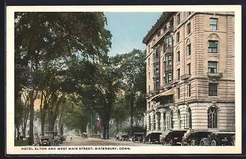 AK Waterbury, CT, Hotel Elton and West Main Street