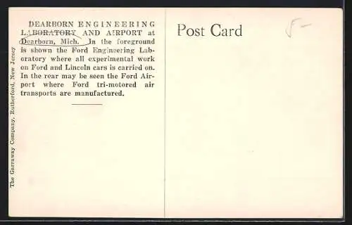 AK Dearborn, MI, Ford Motor Company, Engineering Laboratory and Airport