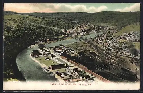 AK Oil City, PA, View of Oil Creek and Oil City