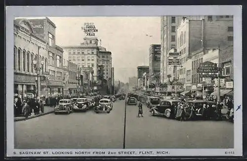 AK Flint, MI, S. Saginaw Street looking North from 2nd Street