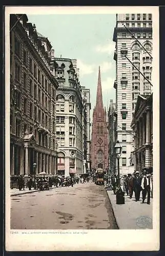 AK New York, NY, Wall Street and Trinity Church