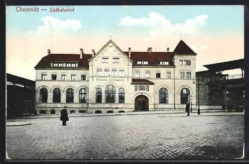 AK Chemnitz, Ansicht vom Süd-Bahnhof