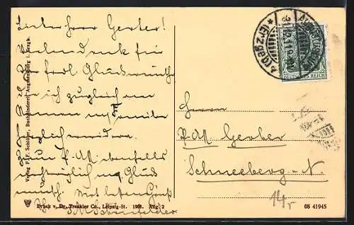AK Augustusburg i. Erzgeb., Post und Marienberger Strasse