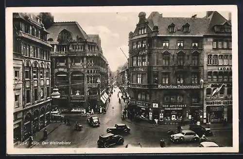 AK Köln a. Rh., Wallrafplatz mit Hohe Strasse, Hof-Apotheke