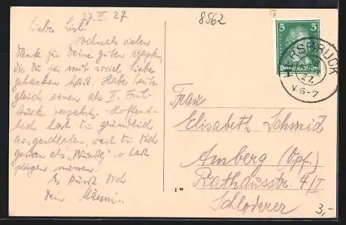 AK Hersbruck, Gesellschaftsraum im Gasthof zum Ochsenbräustübl