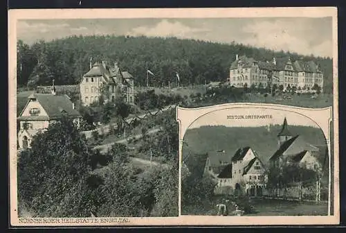 AK Engelthal / Frankenalb, Heilstätte Engeltal und histor. Ortspartie