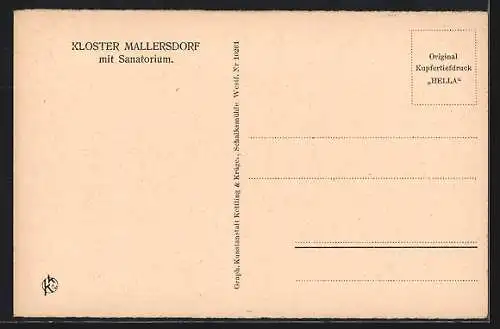 AK Mallersdorf, Kloster mit Sanatorium, Raum für Wäscheverteilung
