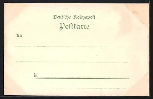 Lithographie Worms, Festspielhaus, Dom Seitenansicht, Dreifaltigkeitskirche