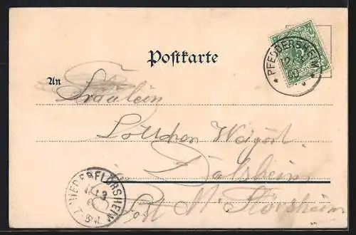 Lithographie Worms, Lutherdenkmal, Festspielhaus, Dom & Liebfrauenkirche