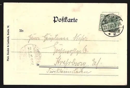 Künstler-AK Berlin, Restaurant Traube, Leipzigerstrasse 117 /118, Inh. Ernst Traube