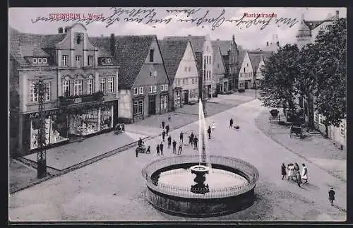 AK Steinheim i. Westf., Marktstrasse mit Kaufhaus von Carl Herzfeld