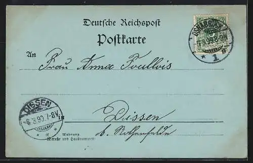 Mondschein-AK Osnabrück, Boeksthurm mit Strassenpartie