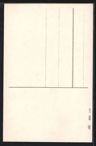 AK Segen zum Weihnachtsfest, Winterwald im Passepartout mit Tannenzweig