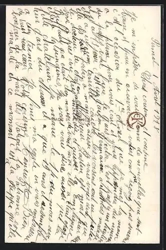 AK 1. April, Kleinkind reitet auf einem Fisch