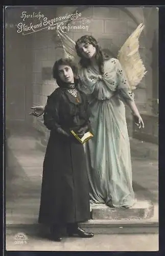 AK Engel wacht über ein Mädchen bei ihrer Konfirmation