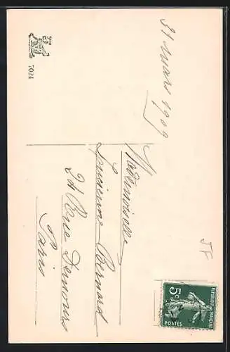 AK Mädchen mit einem Fisch vor einem Zaun, 1. April