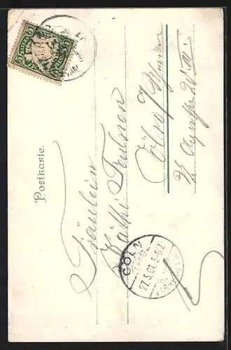 AK Gesellschaft bei einem Pfingstausflug mit einer Kutsche