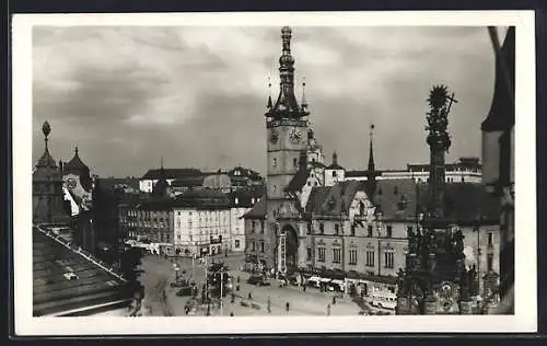 AK Olmütz, Masarykplatz mit Geschäften