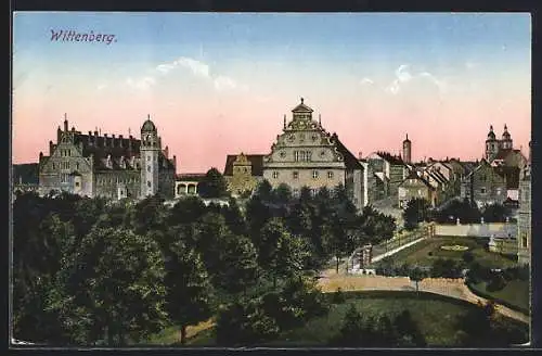 AK Wittenberg / Elbe, Stadtpartie mit Anlagen