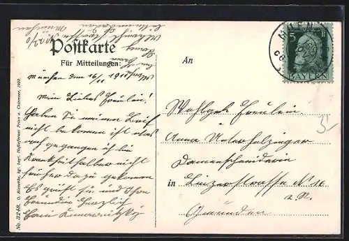 AK Traunstein, Totalansicht gegen die Berge